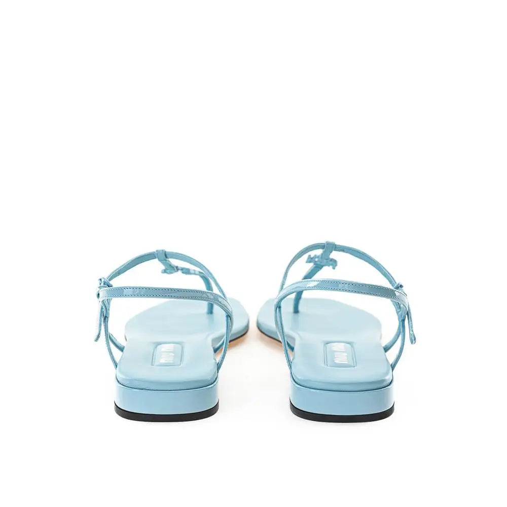 Miu Miu Blaue Lackleder-Flip-Flops - EU36/US6