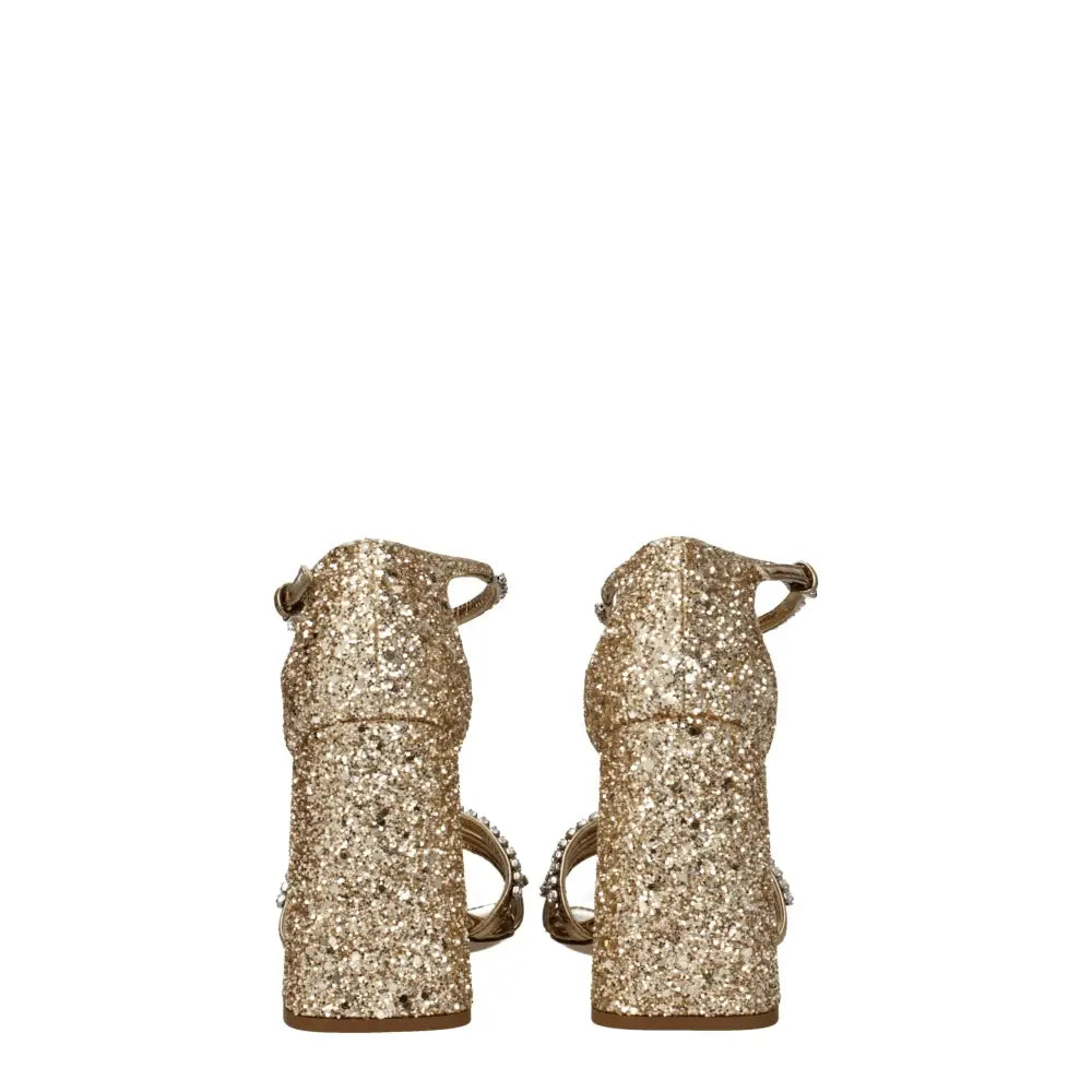 Miu Miu Goldene Plateausandalen aus Kunststoff