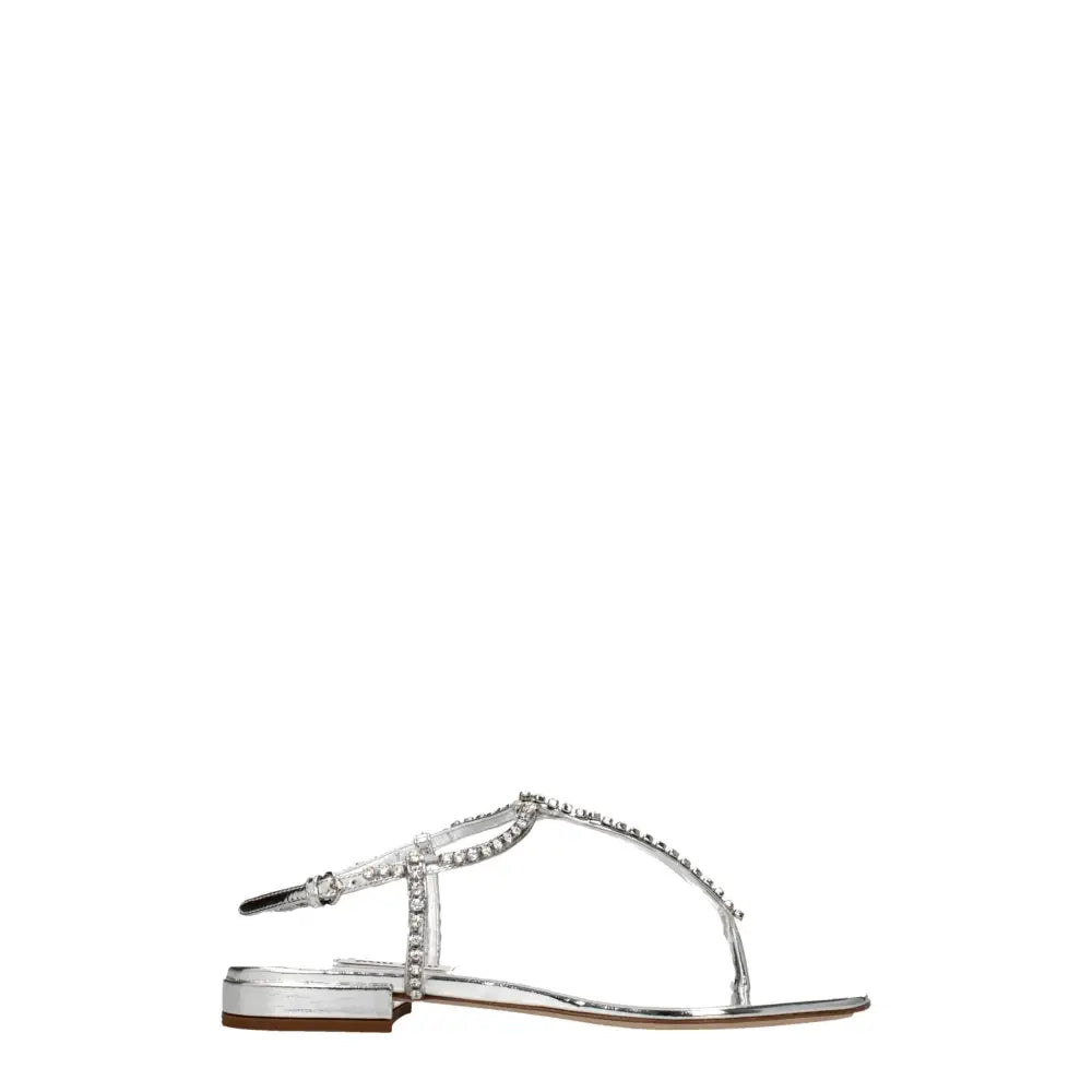 Miu Miu Graue Flip-Flop-Sandalen aus Leder