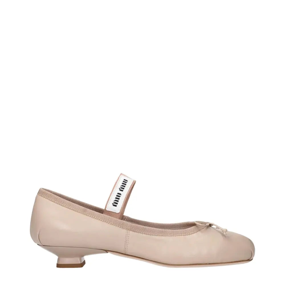 Miu Miu Rosa Leder-Ballett-Flats - EU36.5/US6.5