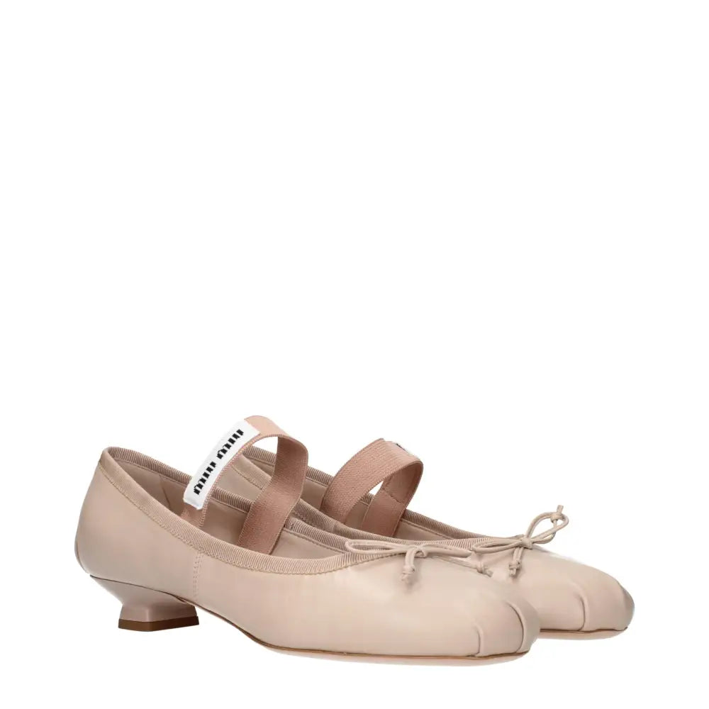 Miu Miu Rosa Leder-Ballett-Flats - EU36.5/US6.5