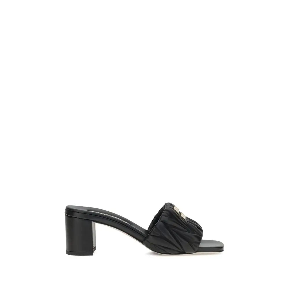 Miu Miu Schwarze Stiletto-Sandaletten aus Lammleder Ovis Aries Aries - EU36.5/US6.5