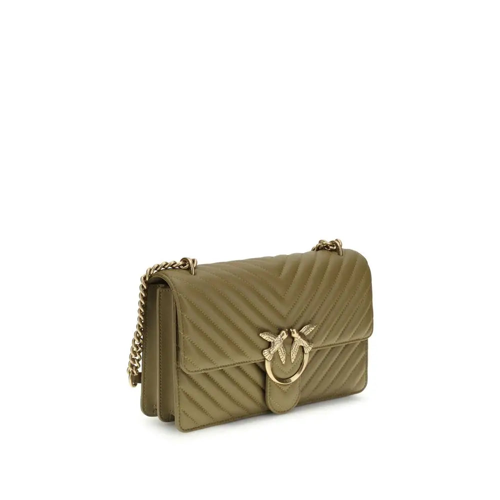 PINKO Bicolor Calf Leather Bos Taurus Schultertasche