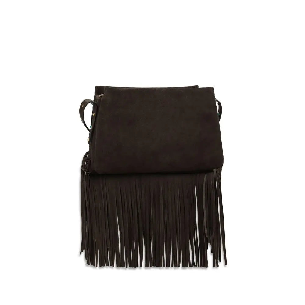 PINKO Braune Kalbsleder Bos Taurus Umhängetasche