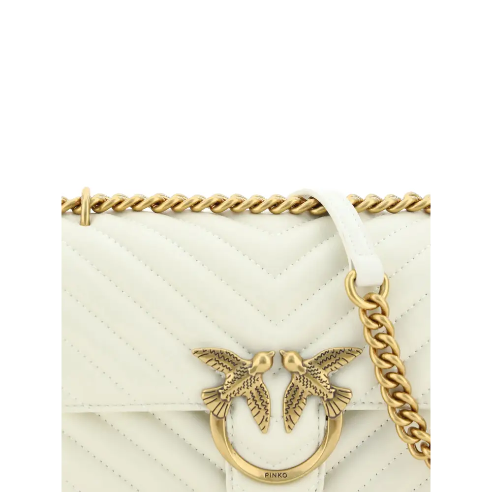 PINKO Elegante weiße Mini Love Umhängetasche