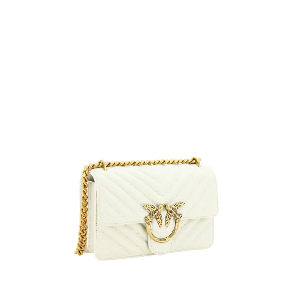 PINKO Elegante weiße Mini Love Umhängetasche