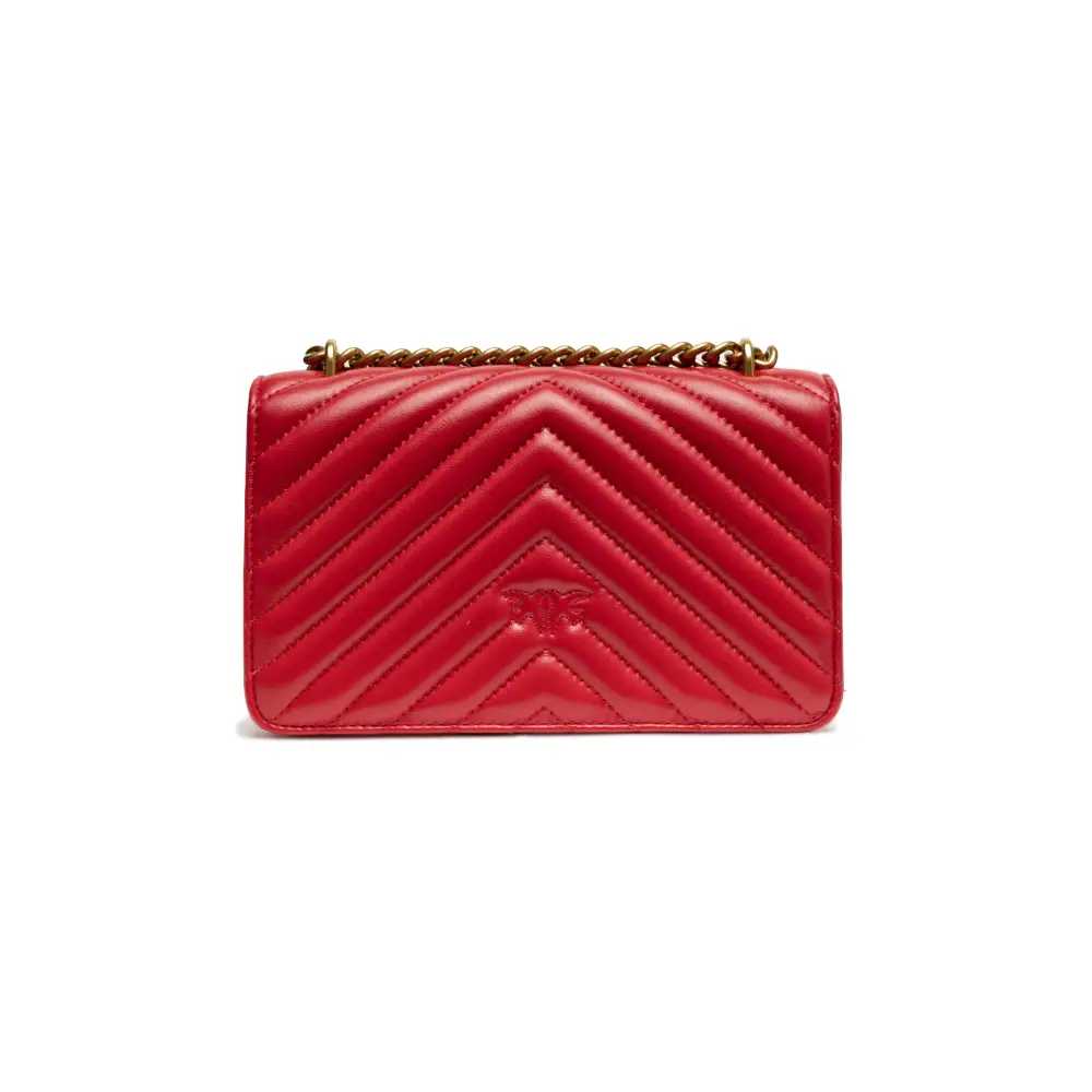 PINKO Rote Leder Love One Mini Umhängetasche