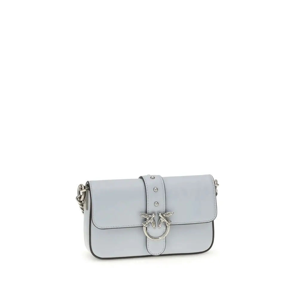 PINKO Schultertasche aus blauem Kalbsleder Bos Taurus