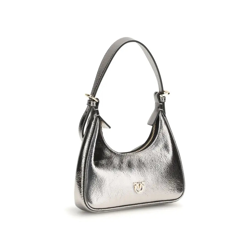 PINKO Schultertasche aus Lammleder Silver Lamb Ovis Aries Aries