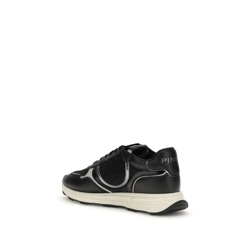 PINKO Schwarze Bos Taurus Kalbsleder Sneaker