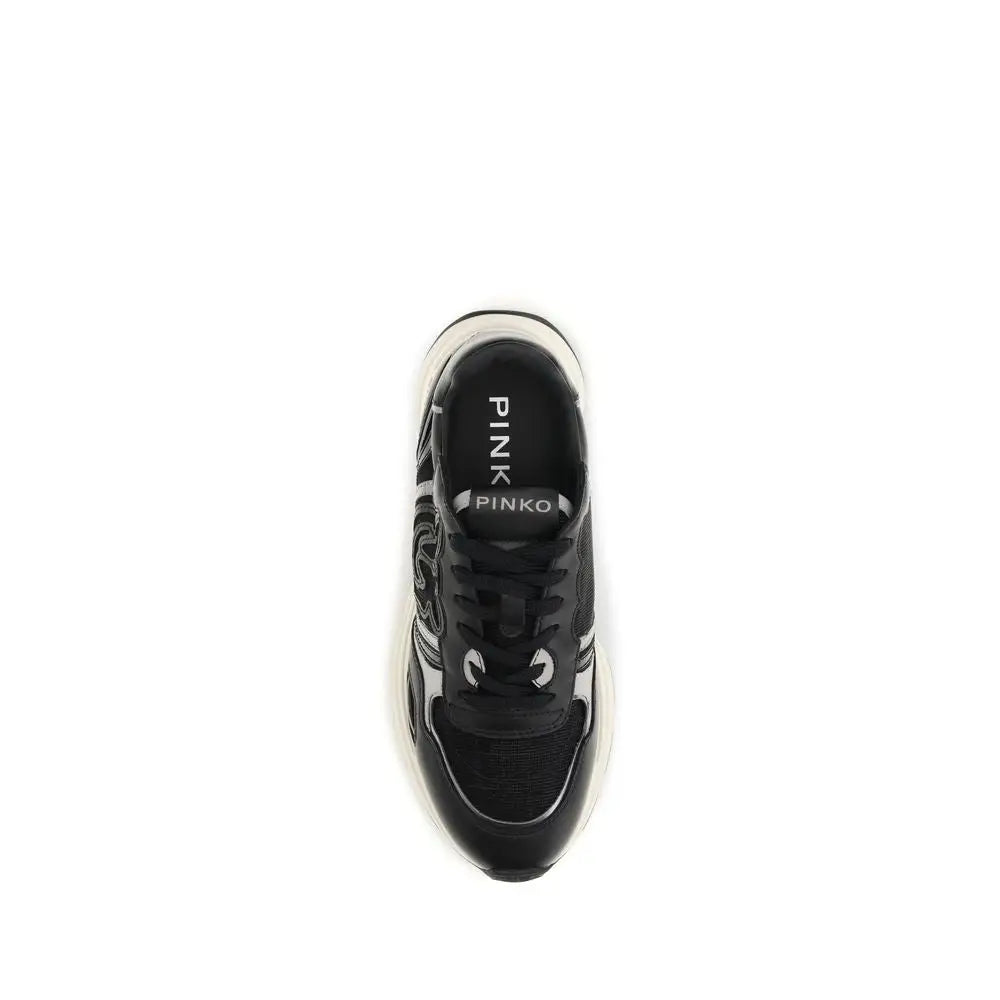 PINKO Schwarze Bos Taurus Kalbsleder Sneaker