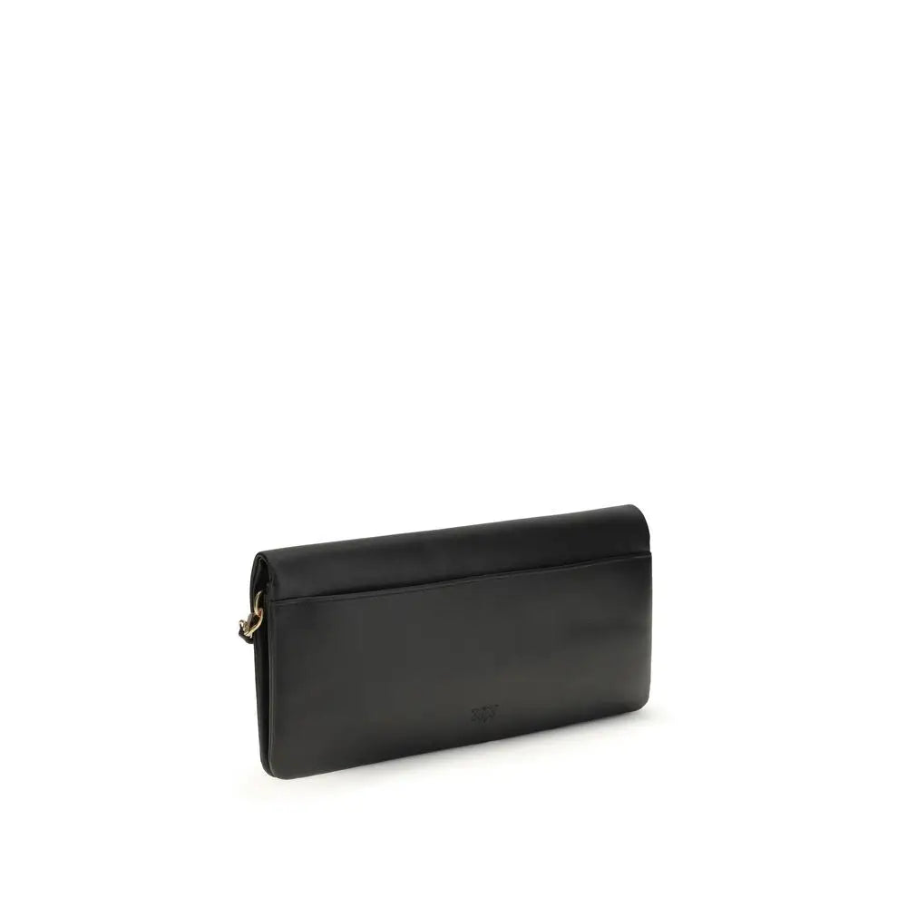PINKO Schwarze Kalbsleder Bos Taurus Clutch Bag