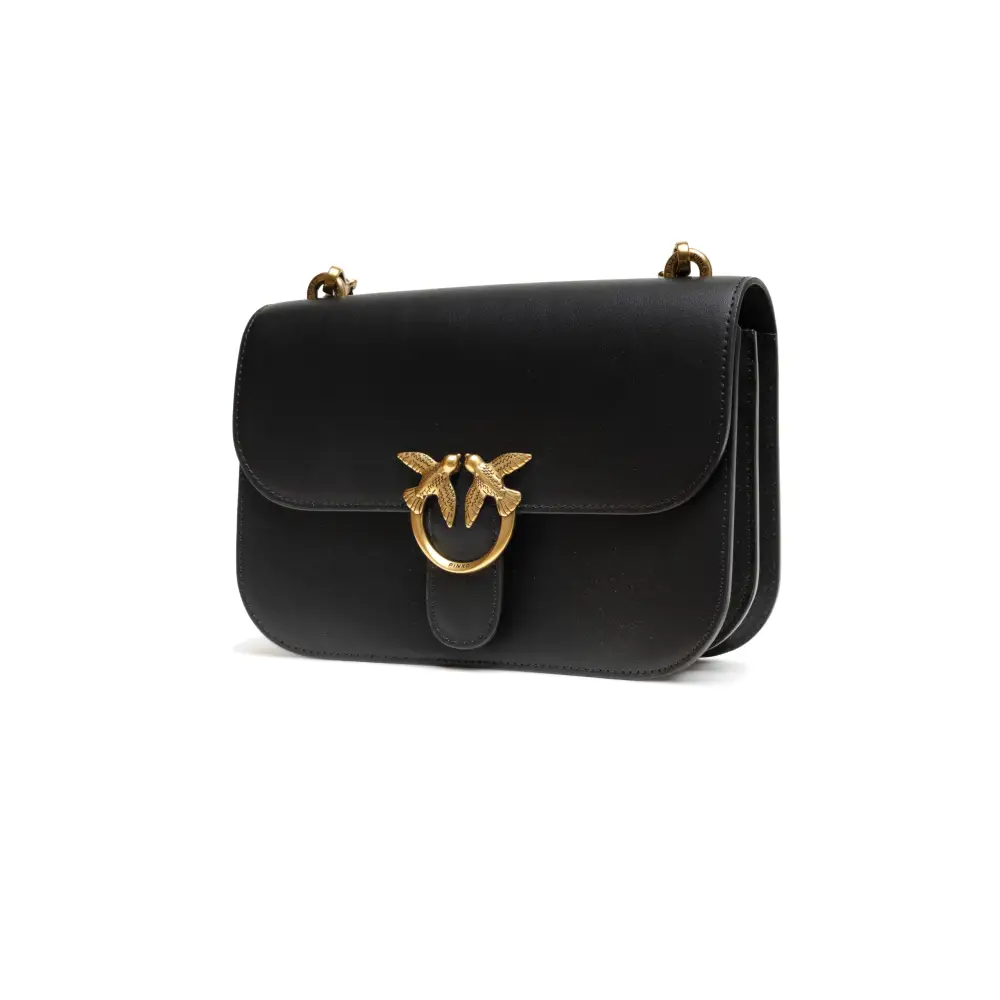 PINKO Schwarze Leder Love Bell Klassische Umhängetasche