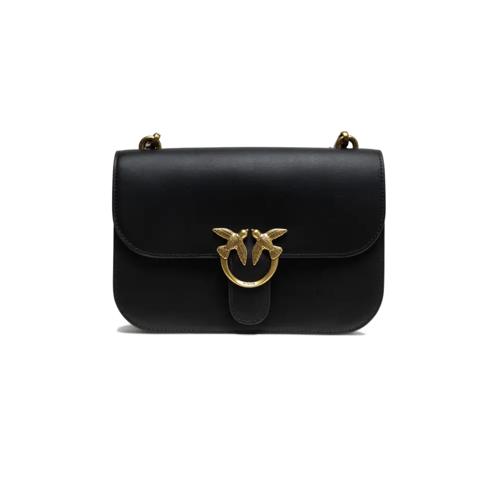 PINKO Schwarze Leder Love Bell Klassische Umhängetasche