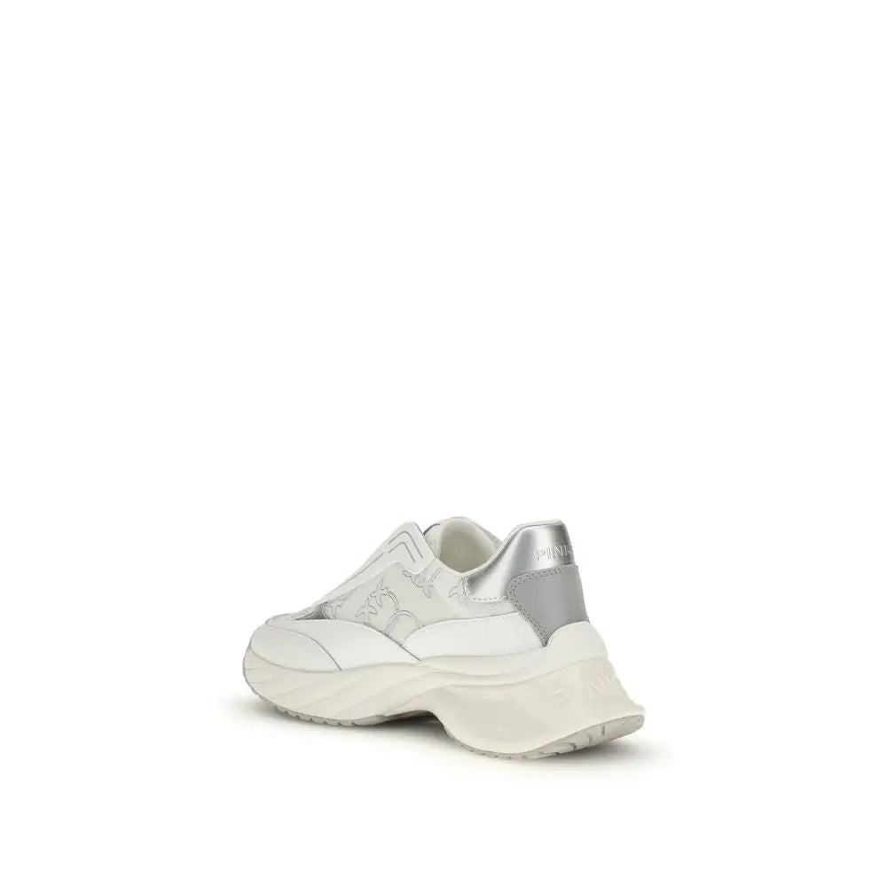 PINKO Weiße Bos Taurus Kalbsleder Chunky Sneaker