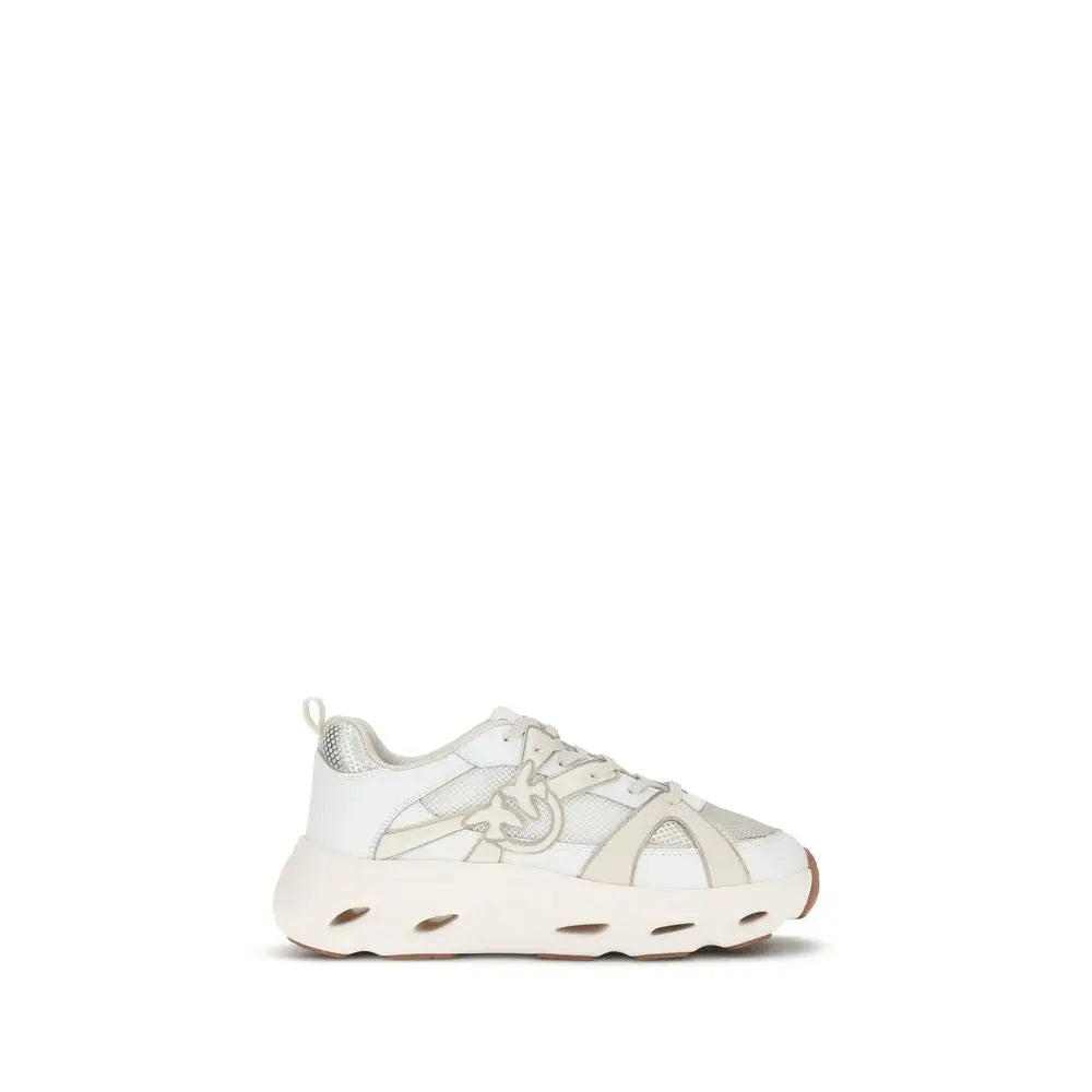 PINKO Weiße Kalbshaut Bos Taurus Chunky Sneakers - EU36/US6