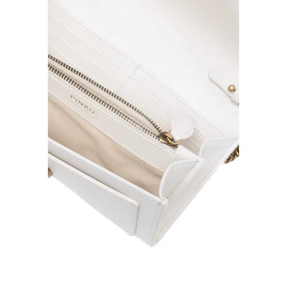 PINKO Weißes Leder One Simply Love Mini Tasche