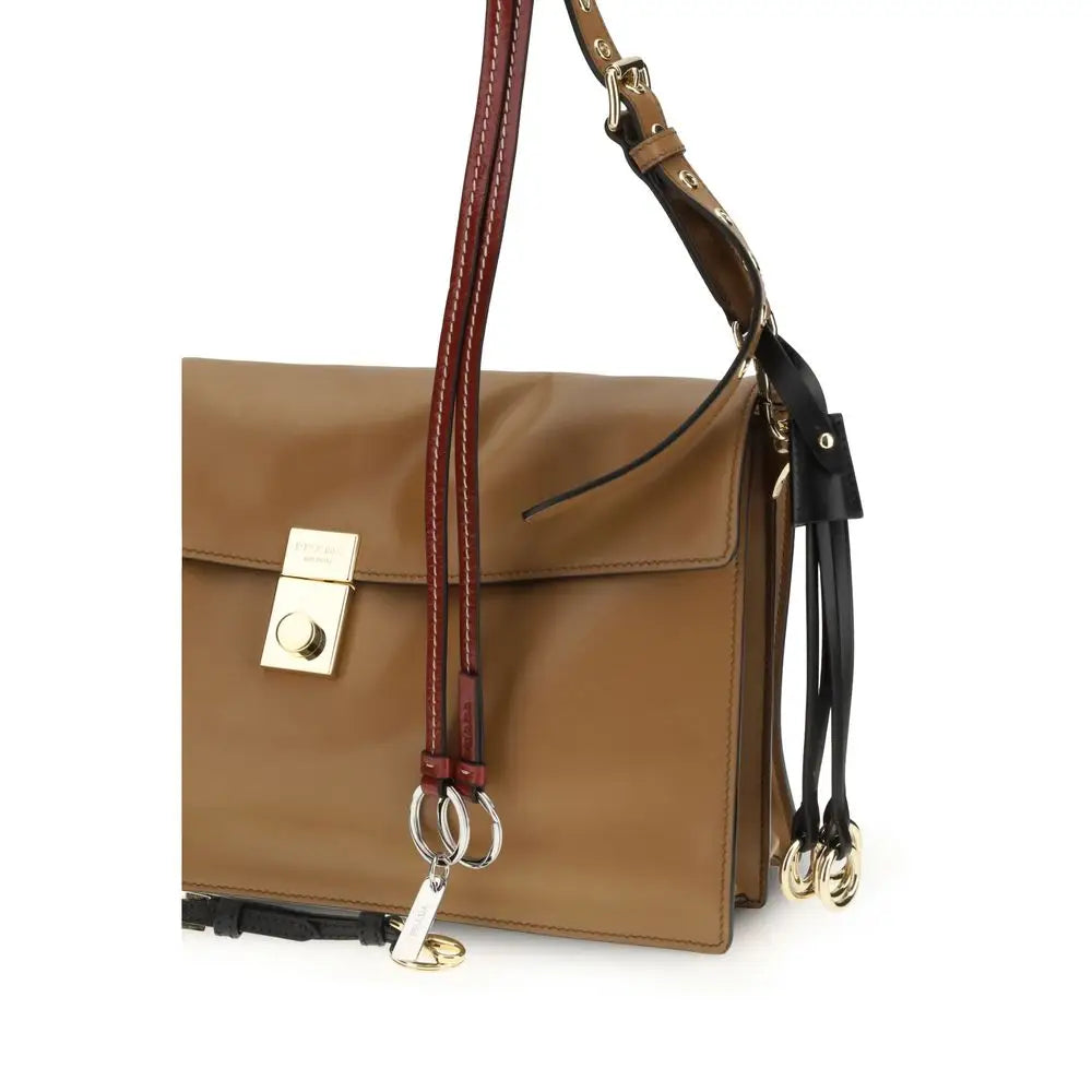 Prada Beige Calf Leather Bos Taurus Schultertasche