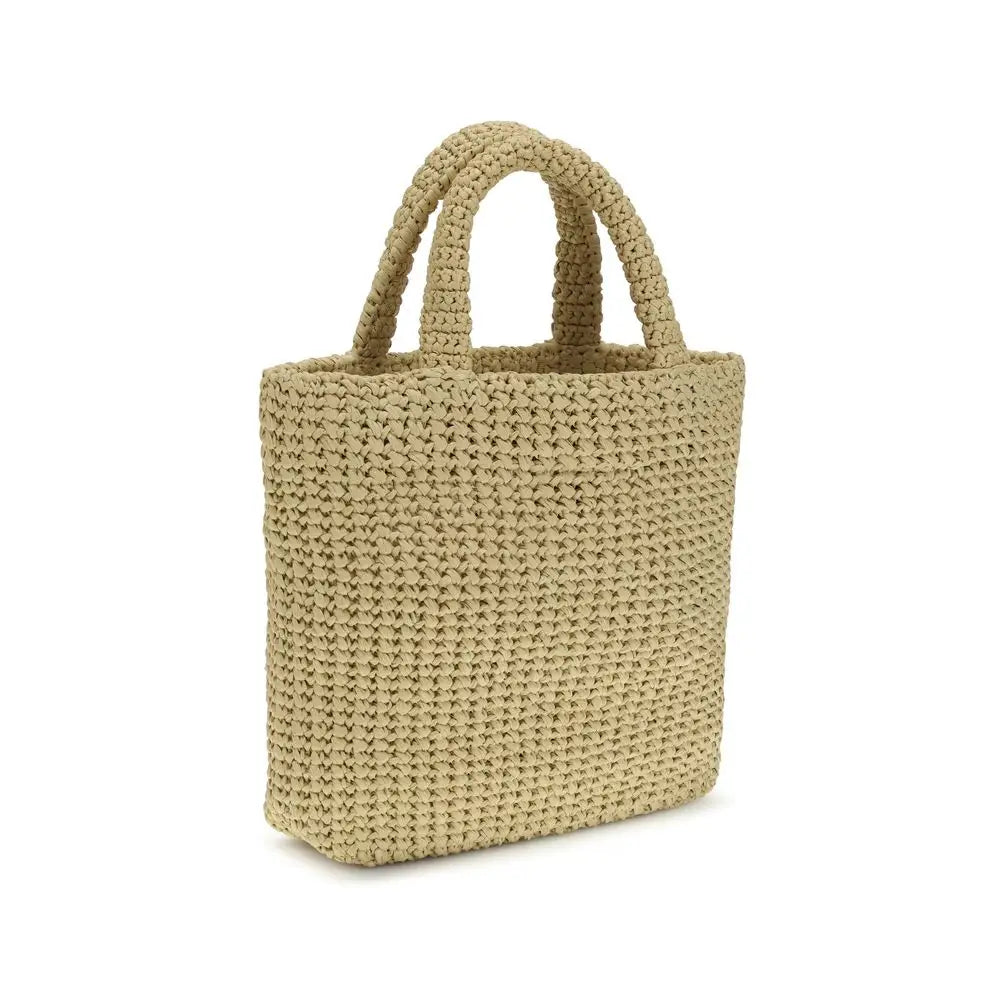 Prada Beige Raffia Handtasche
