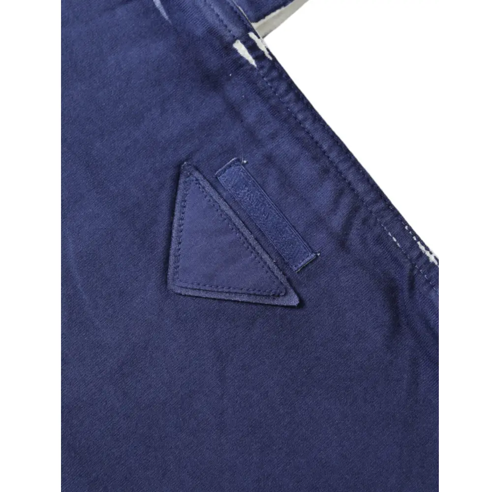 Prada Blauer Jersey Stoff Logo Schultertasche Einkaufstasche Einkaufstasche