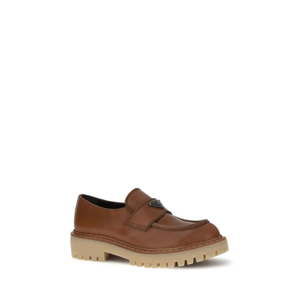Prada Braune Kalbsleder Bos Taurus Slip-On Loafer
