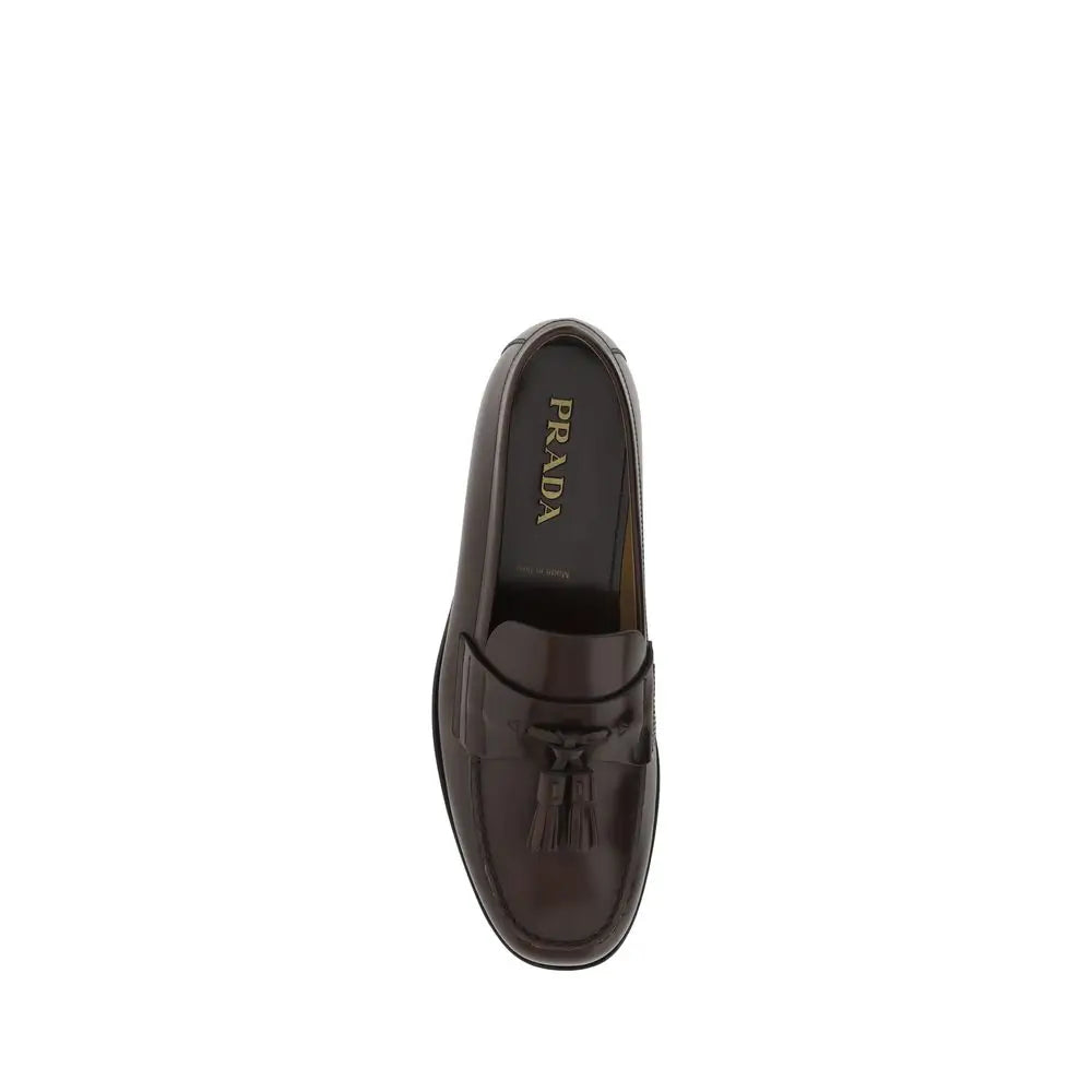 Prada Braune Kalbsleder Bos Taurus Slip-On Loafer