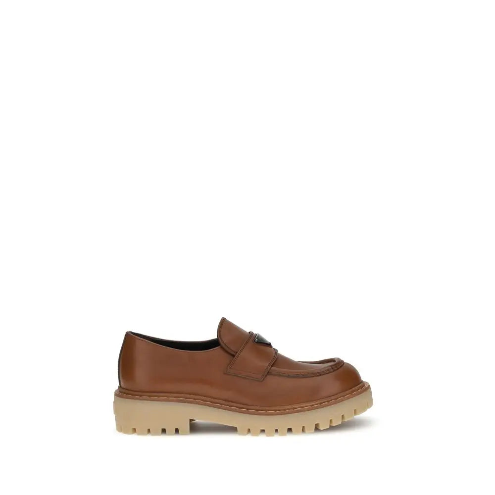 Prada Braune Kalbsleder Bos Taurus Slip-On Loafer