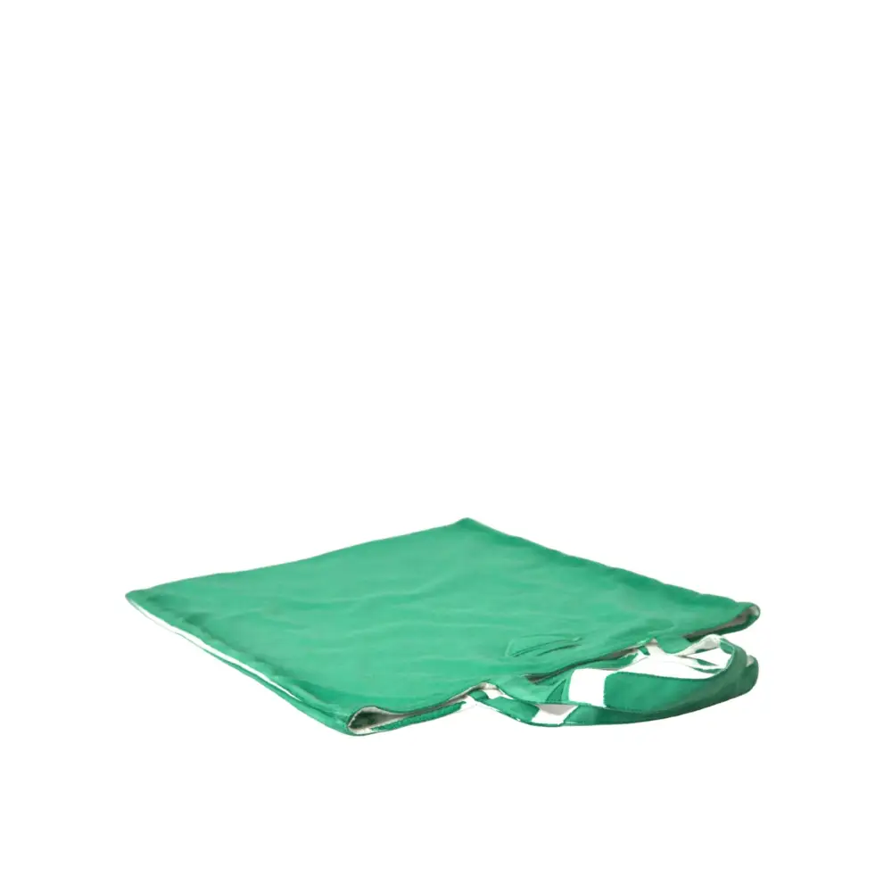 Prada Grüner Jersey Stoff Logo Umhängetasche Einkaufstasche