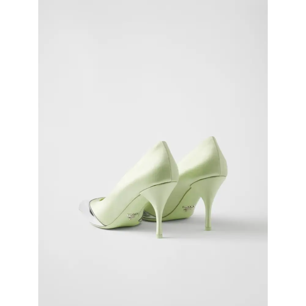 Prada Pumps aus Satin und Metallic-Leder - EU35.5/US5.5