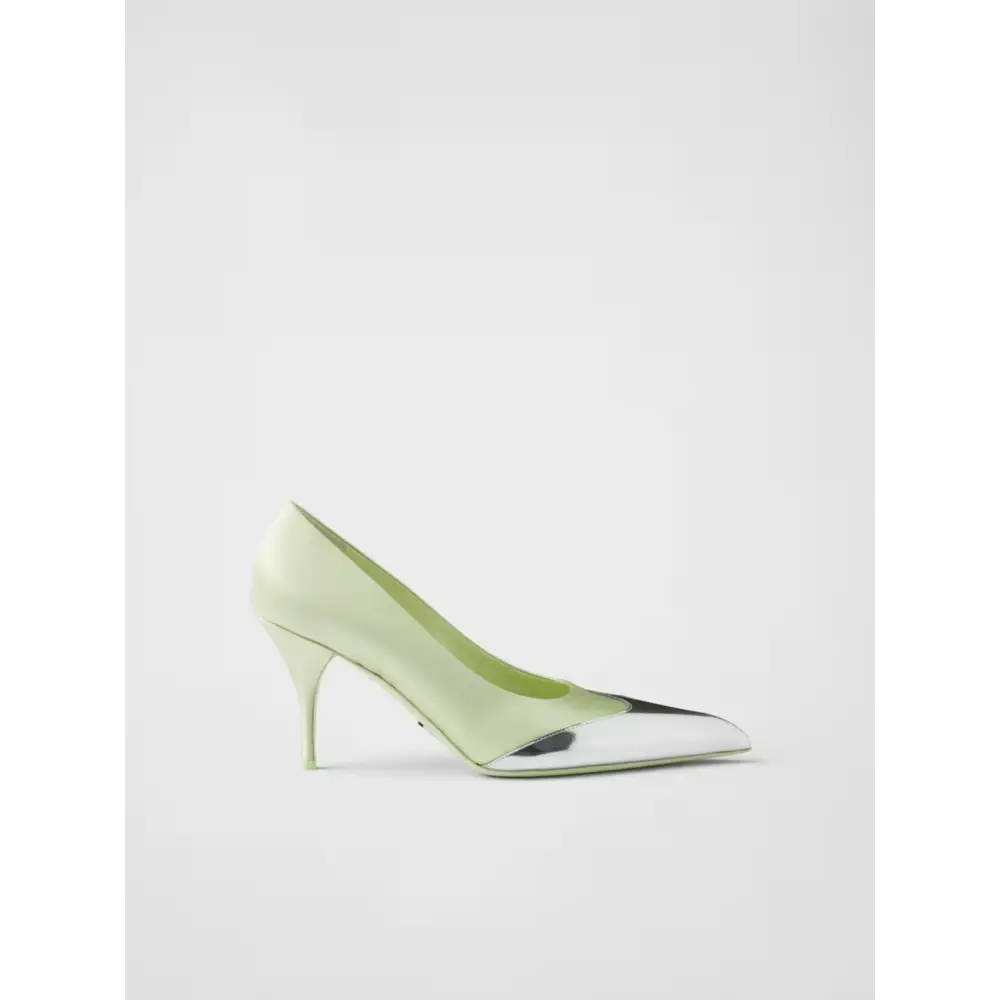 Prada Pumps aus Satin und Metallic-Leder - EU35.5/US5.5