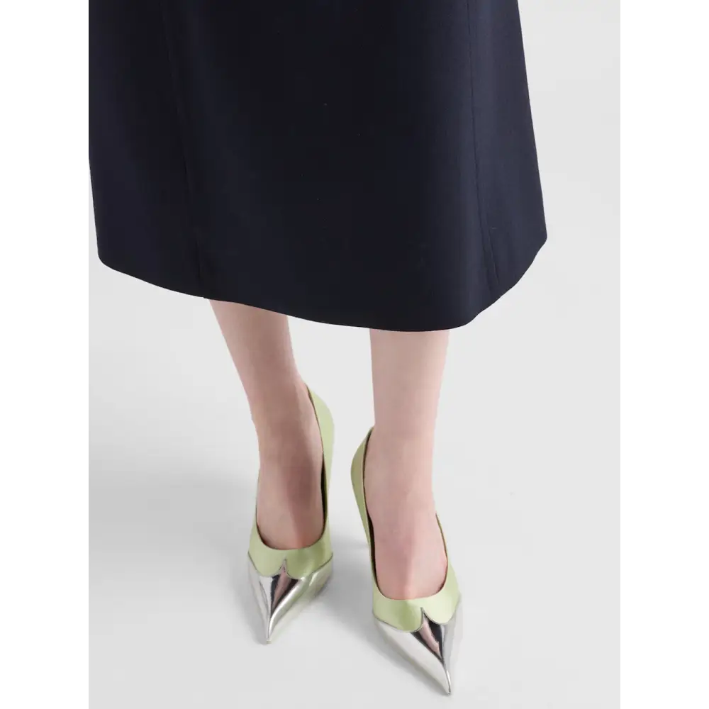 Prada Pumps aus Satin und Metallic-Leder - EU35.5/US5.5