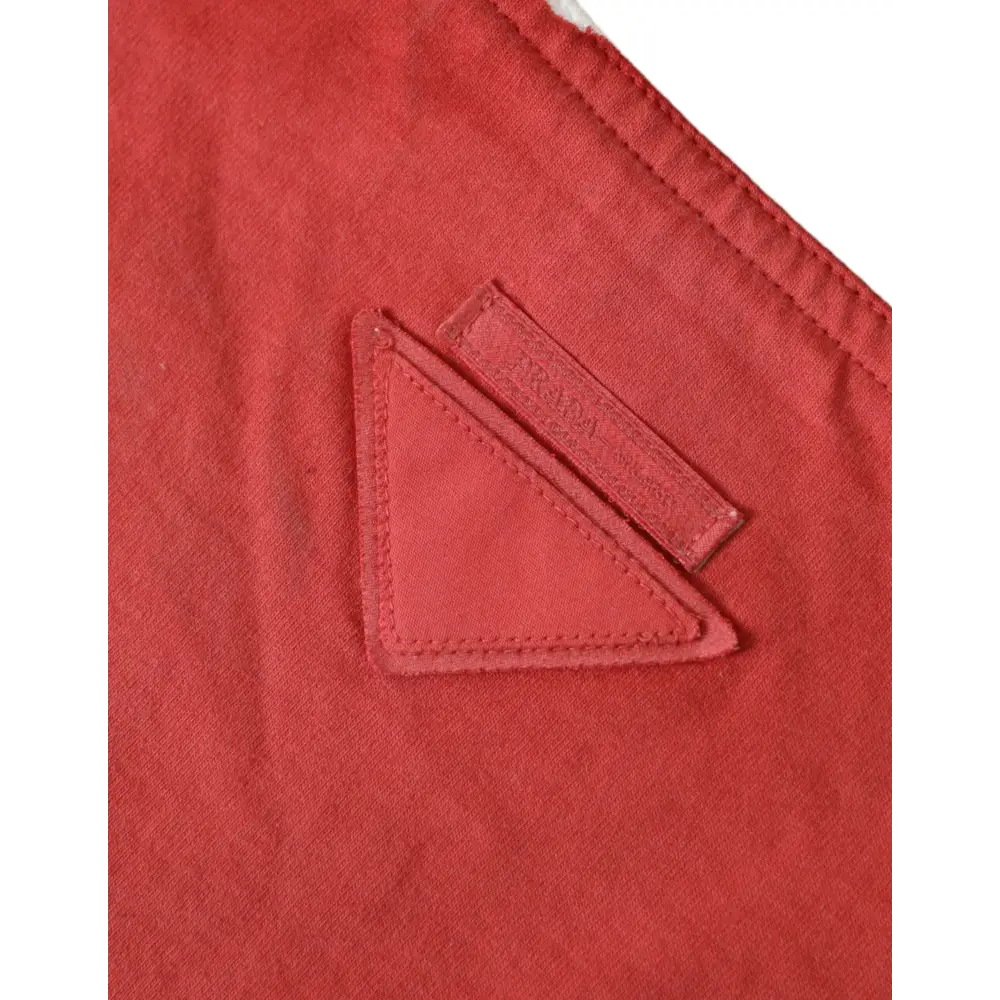 Prada Rote Jersey-Stofflogo-Schulter-Einkaufstasche