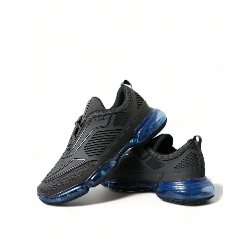 Prada Schwarz Blau Rubber Knit Slip On Low Top Sneakers Schuhe - EU40/US7