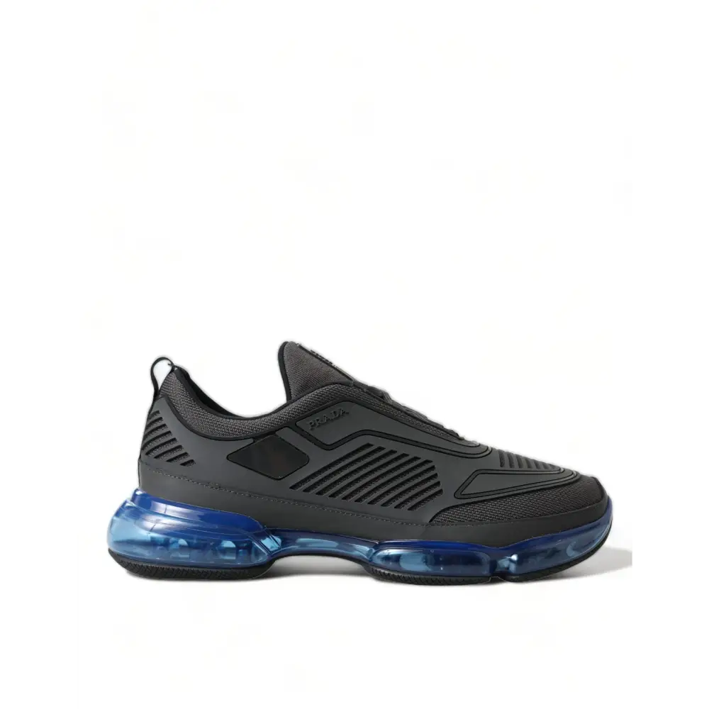 Prada Schwarz Blau Rubber Knit Slip On Low Top Sneakers Schuhe - EU40/US7