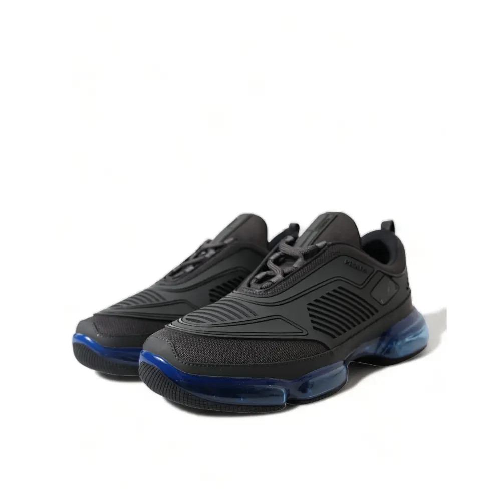 Prada Schwarz Blau Rubber Knit Slip On Low Top Sneakers Schuhe - EU40/US7