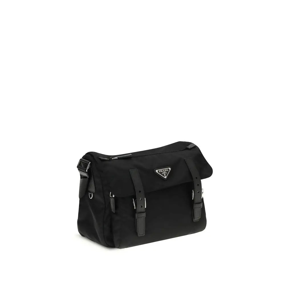 Prada Schwarze Schultertasche aus Polyamid