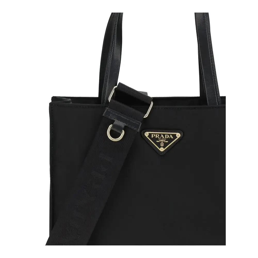 Prada Schwarze Schultertasche aus recyceltem Polyamid