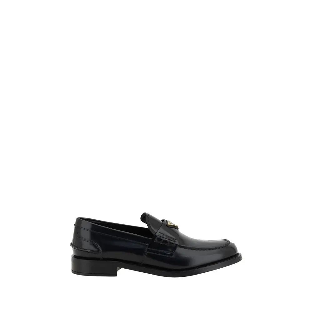 Prada Schwarzes Leder Logo Loafers - EU36.5/US6