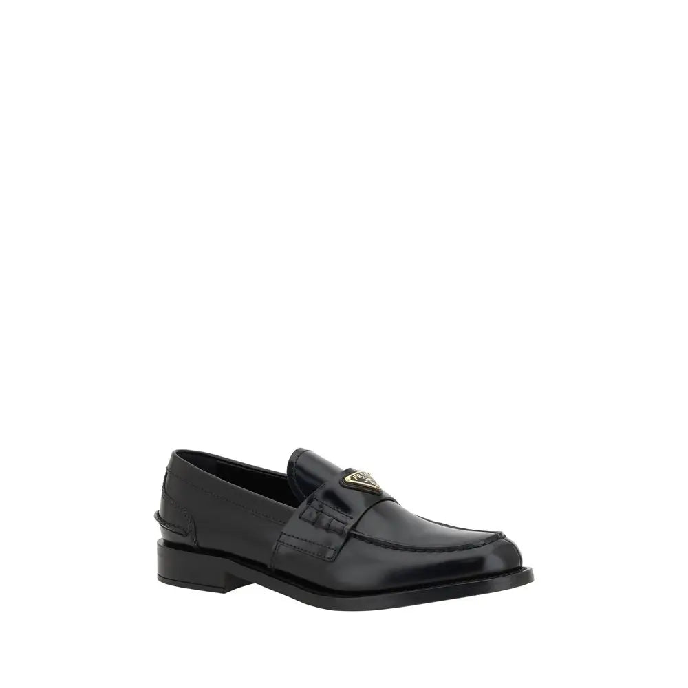 Prada Schwarzes Leder Logo Loafers - EU36.5/US6
