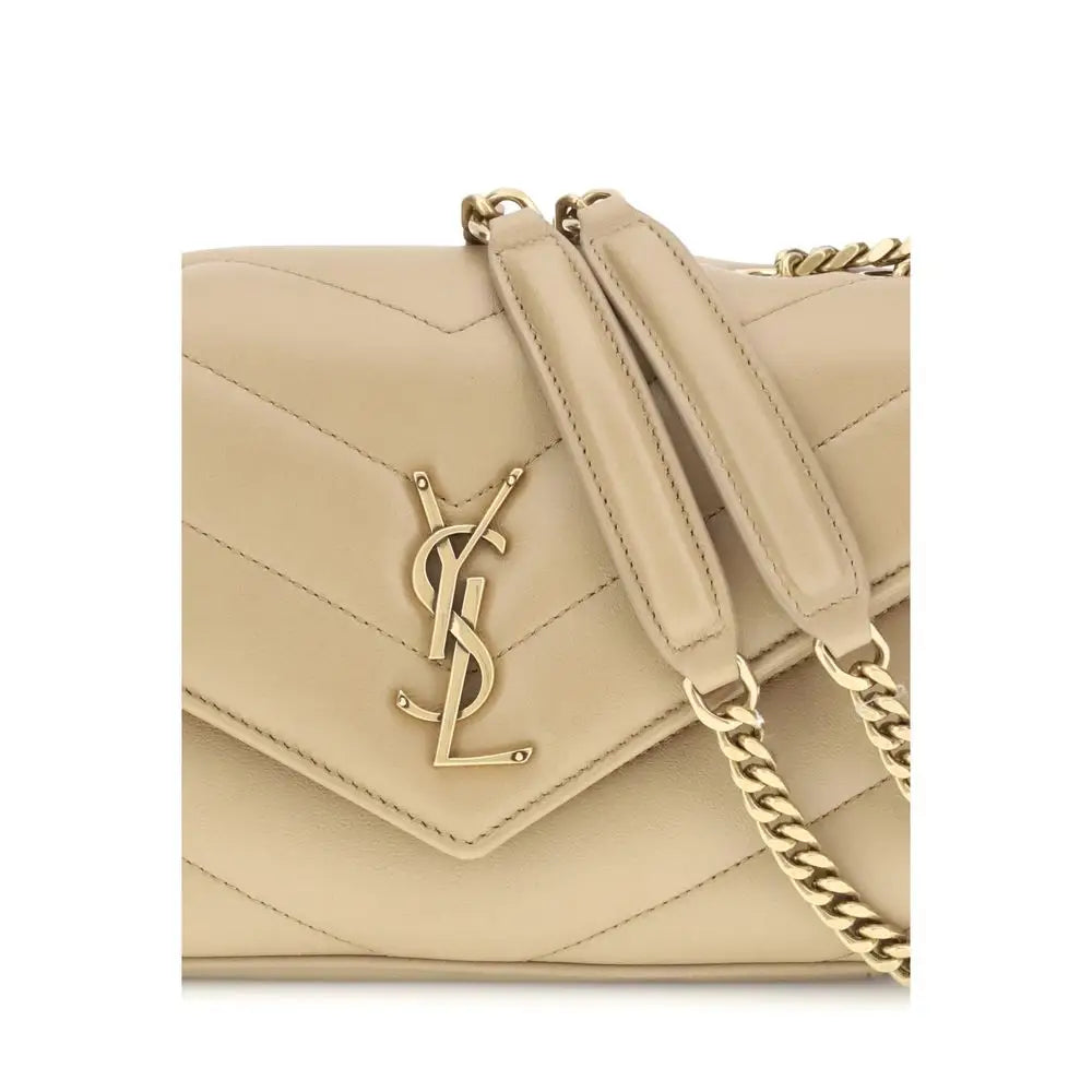 Saint Laurent Beige Lamm Ovis Aries Aries Schultertasche