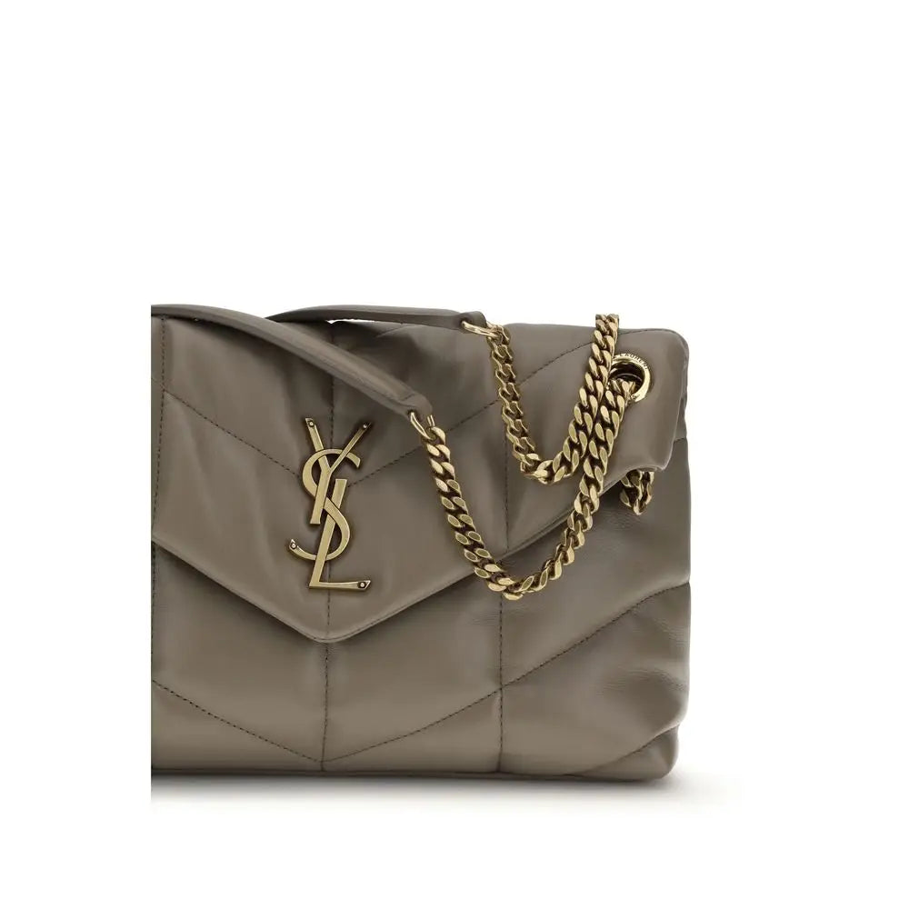 Saint Laurent Graue Lammleder-Schultertasche