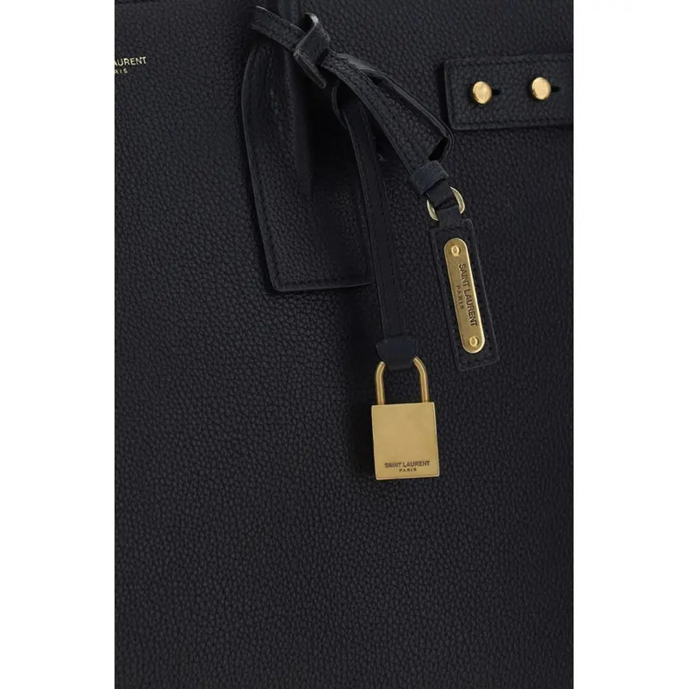 Saint Laurent Handtasche aus schwarzem Kalbsleder Bos Taurus