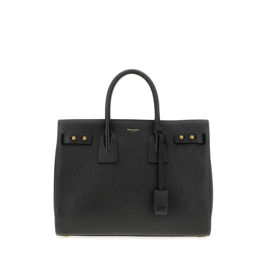 Saint Laurent Sac de Jour Handtasche aus schwarzem Kalbsleder