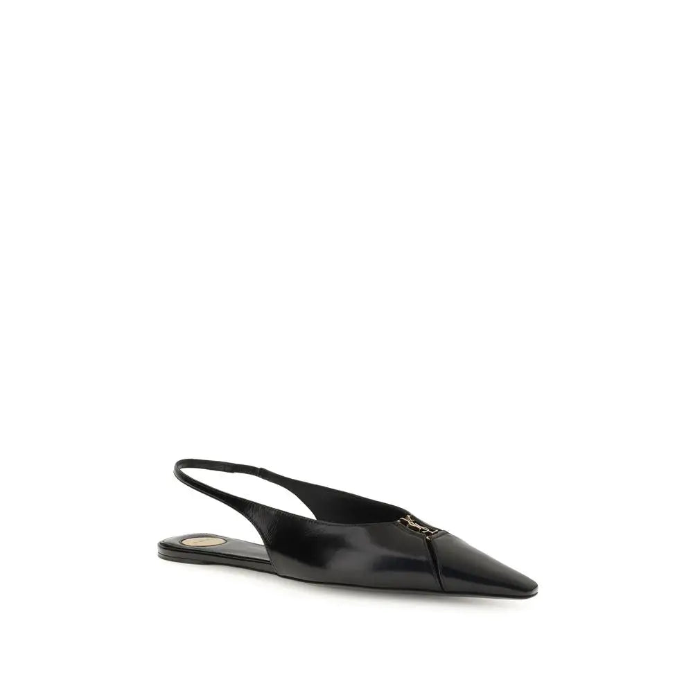Saint Laurent Schwarze Ballerinas aus Kalbsleder Bos Taurus