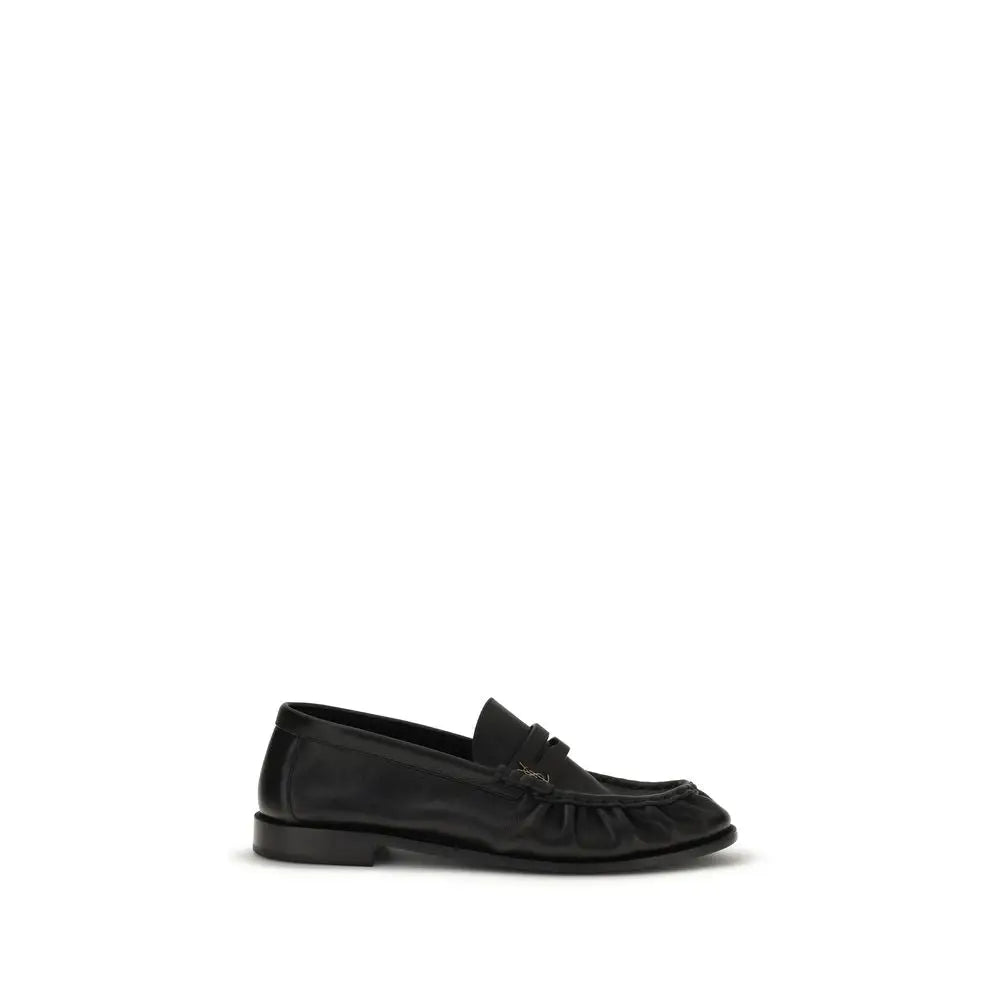 Saint Laurent Schwarze ’Bos Taurus’ Kalbsleder Loafer zum Hineinschlüpfen