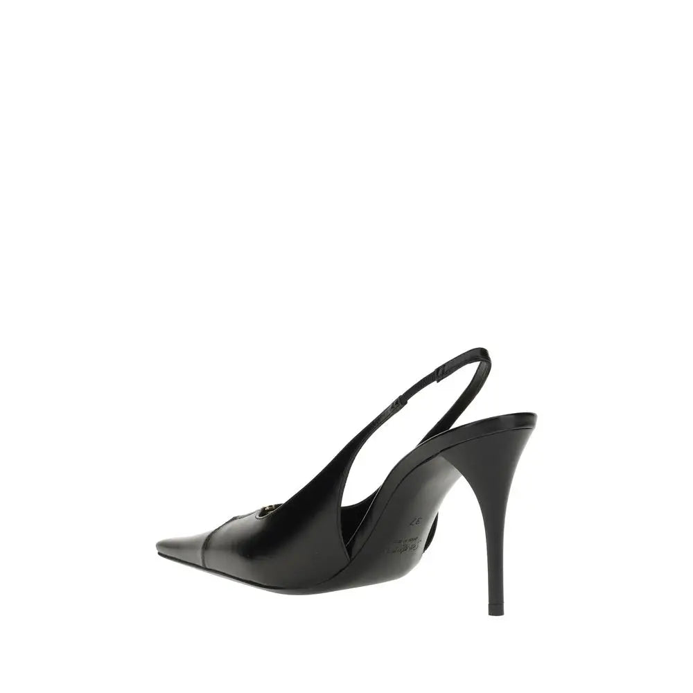 Saint Laurent Schwarze Kalbsleder-Bos-Taurus-Pumps mit hohem Absatz - EU38/US8
