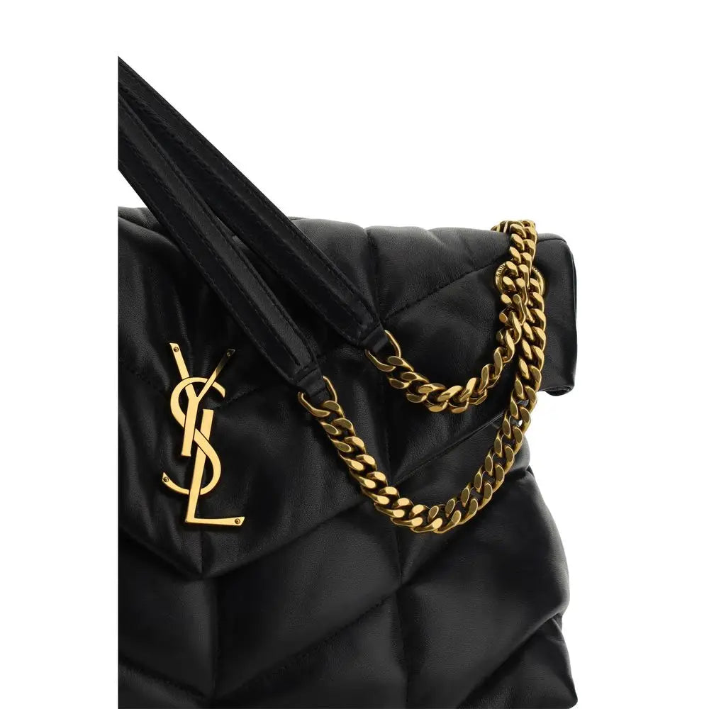 Saint Laurent Schwarze Lammleder-Schultertasche