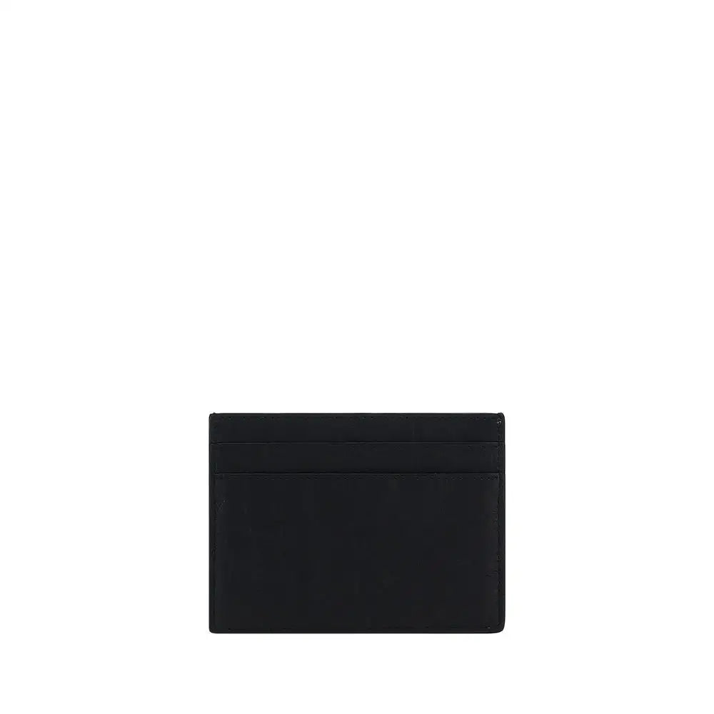 Saint Laurent Schwarzes Lammleder-Portemonnaie Ovis Aries Aries