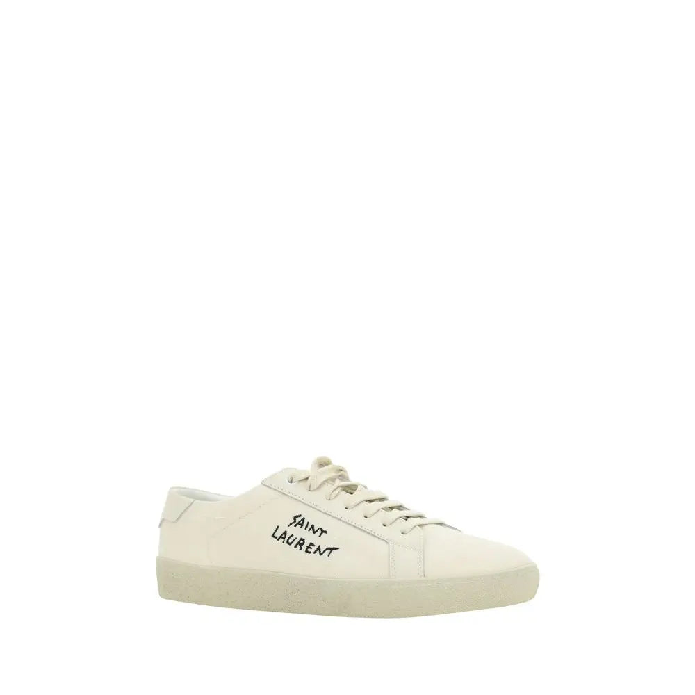Saint Laurent Weiße Gummisohle Sneakers mit niedrigem Schaft