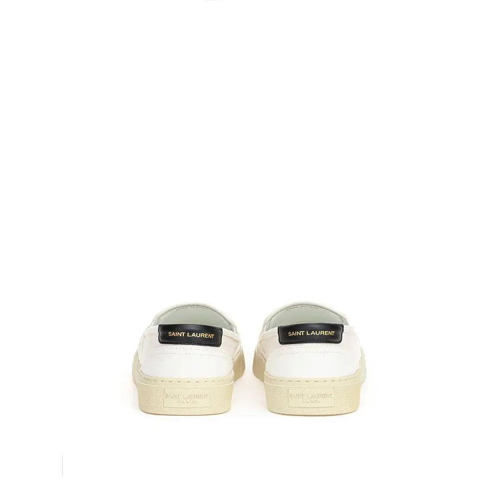 Saint Laurent Weiße Low-Top Sneaker aus Baumwolle - EU35.5/US5.5
